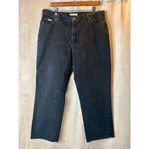 Lee Relaxed Straight Leg Black Jeans 16 Short Mid Rise Denim